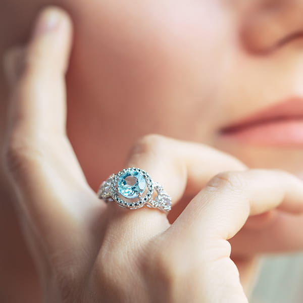Blue diamond ring