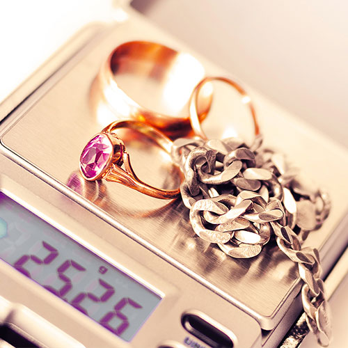 Pawnbroker jewellery services Secure jewellery loan display at London pawnbrokers shop counter
