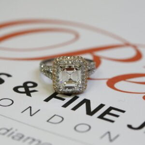 Split Shank Double Halo Engagement Ring