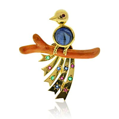 Boucheron Sapphire Bird Brooch