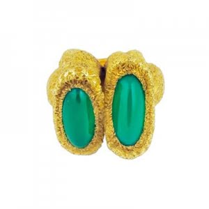 Green Agate Ring by Chaumet, Paris circa 1970