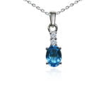 Oval Cut Blue Topaz Pendant
