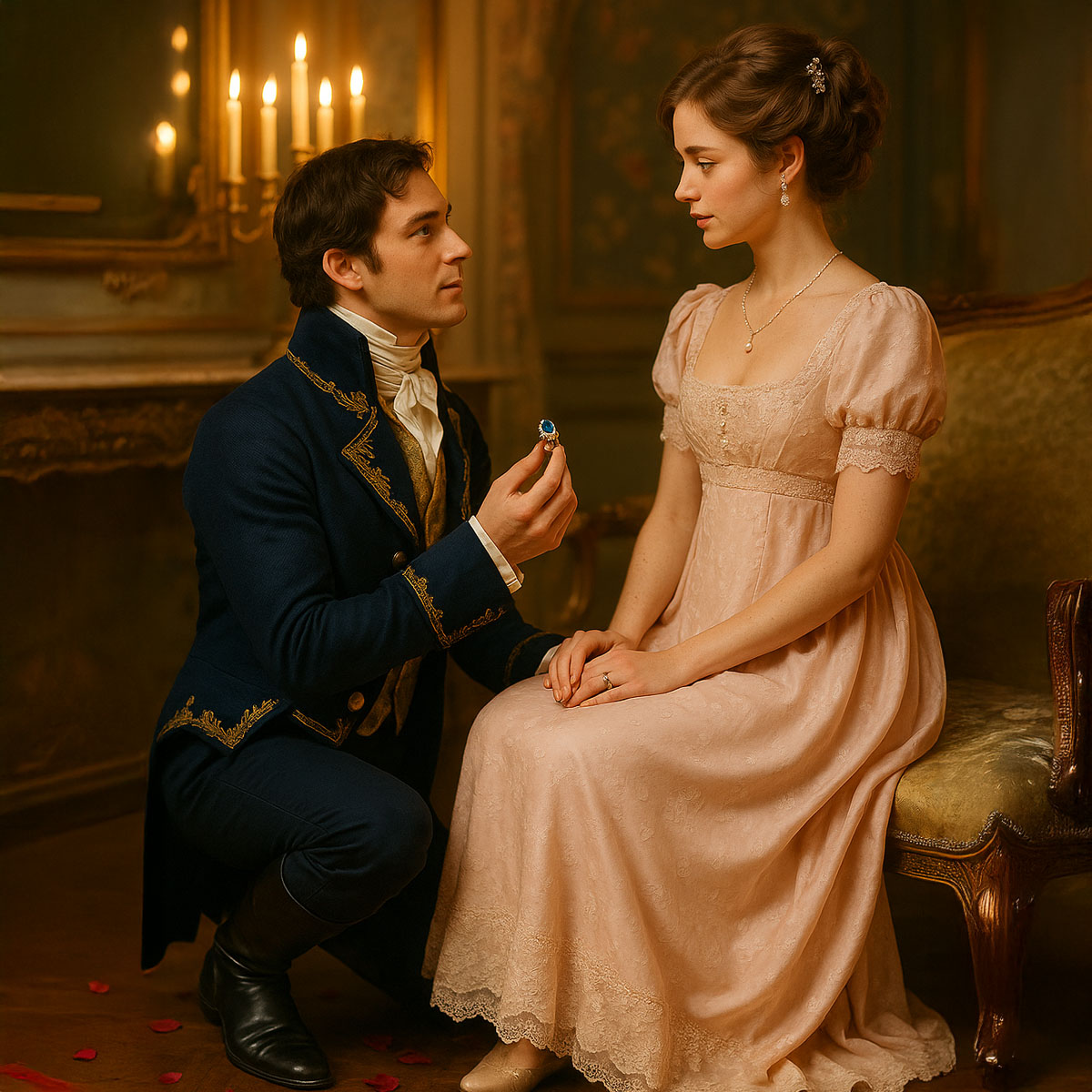 Bridgerton proposal, vintage engagement rings UK, Regency-inspired wedding ideas, period drama romance