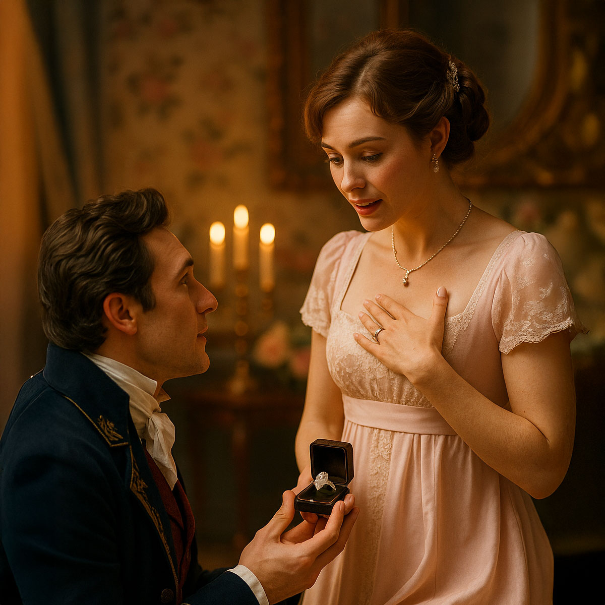 Bridgerton proposal, vintage engagement rings UK, Regency-inspired wedding ideas, period drama romance