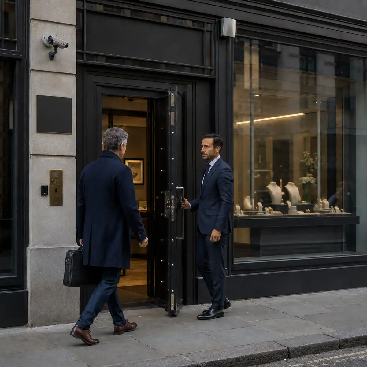 Hatton Garden jewellery security safe deposit facility interior illustrating post-2015 bonded vault and specie insurance standards for EC1 dealers