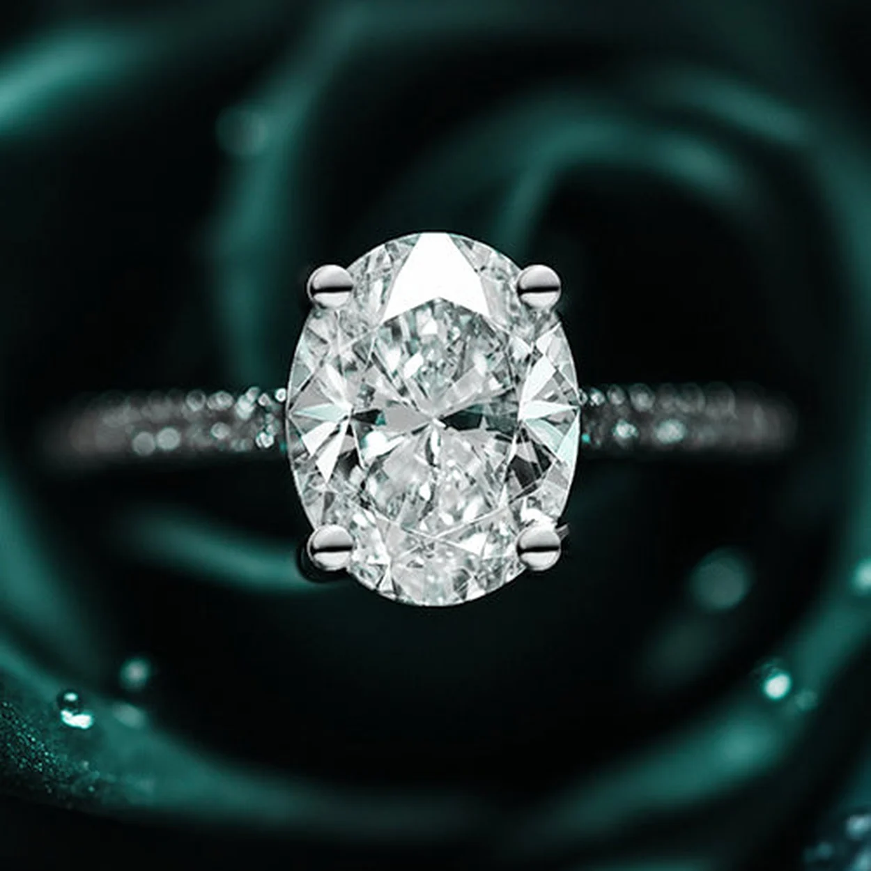 Oval diamond solitaire engagement ring at Clarity Diamonds by Aimee, Hatton Garden