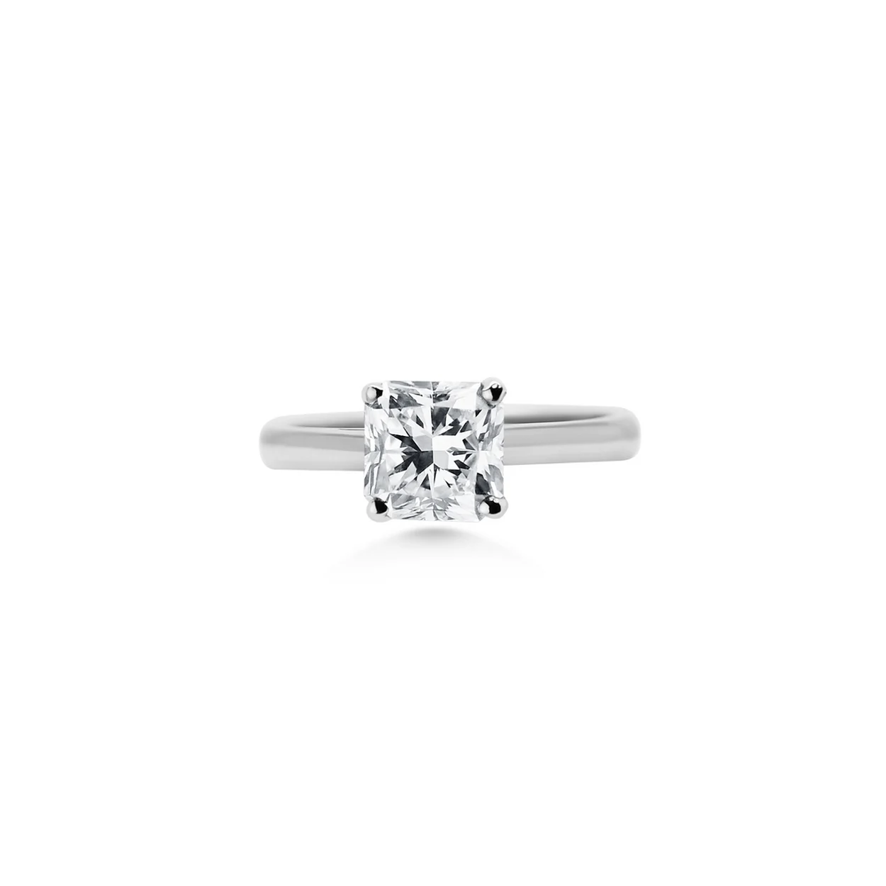 Cushion cut diamond solitaire at Fine Jewels, Hatton Garden