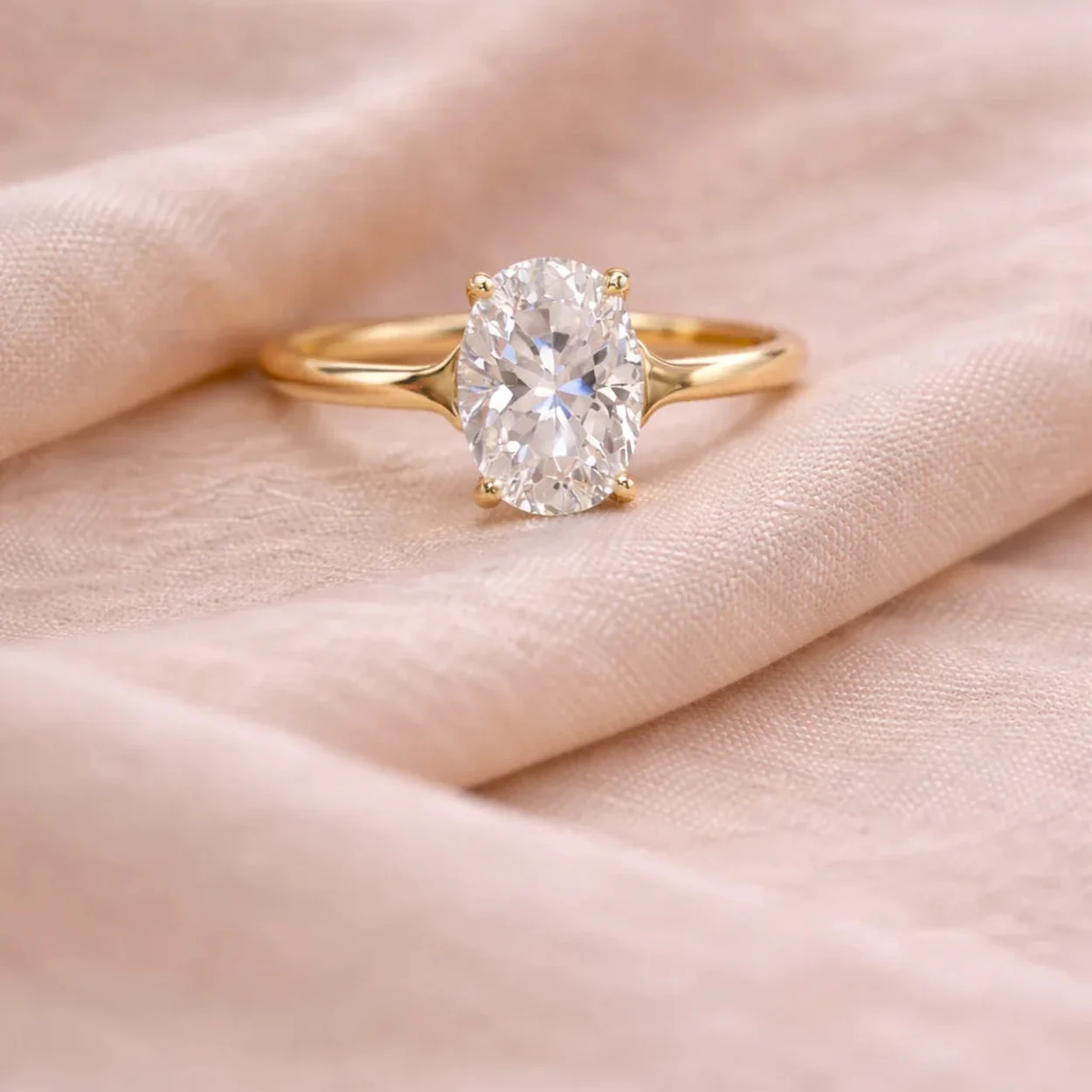 Oval diamond solitaire engagement ring at JCO London, Hatton Garden