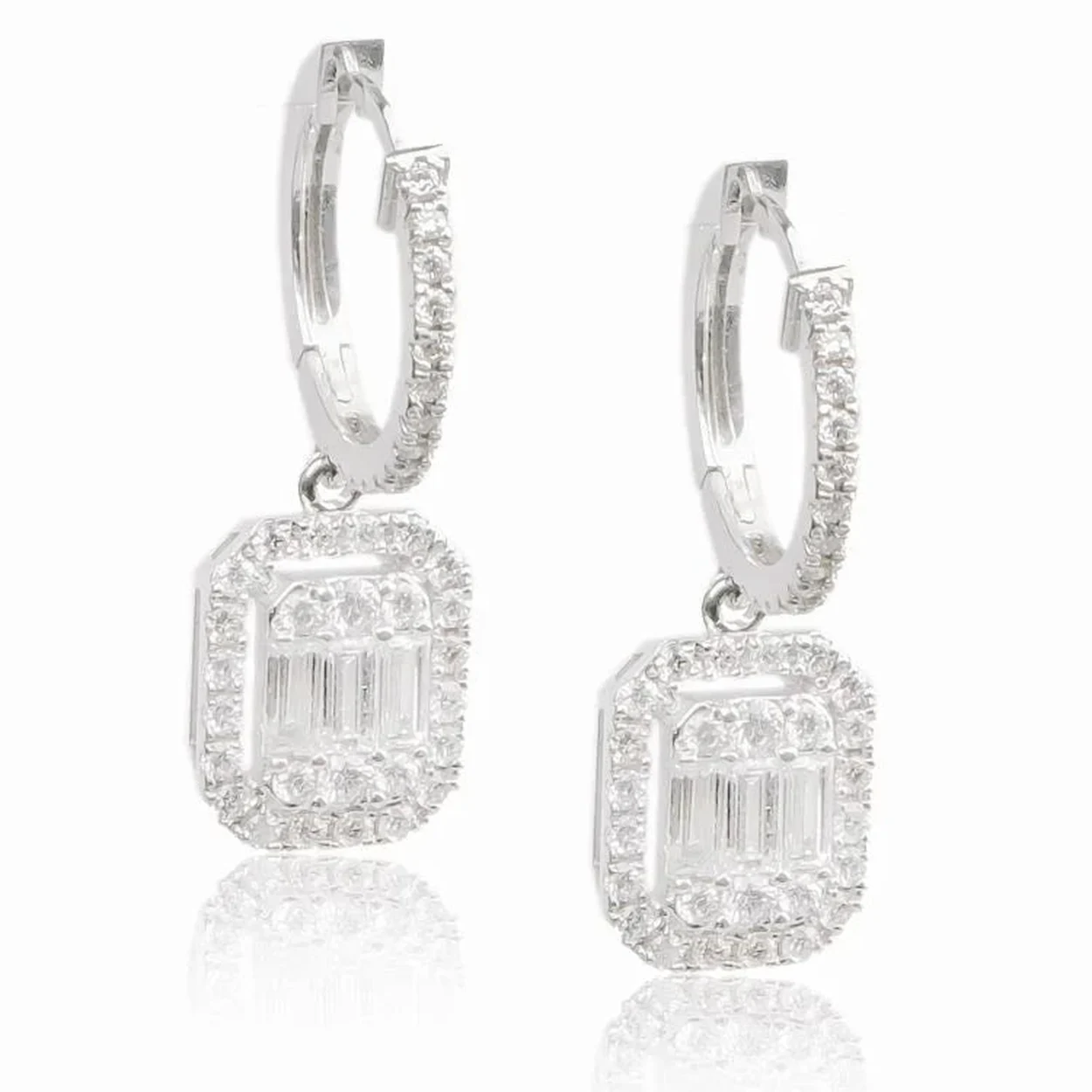 Diamond drop earrings at the Jewellery Design Centre, 10 St Cross Street, Hatton Garden