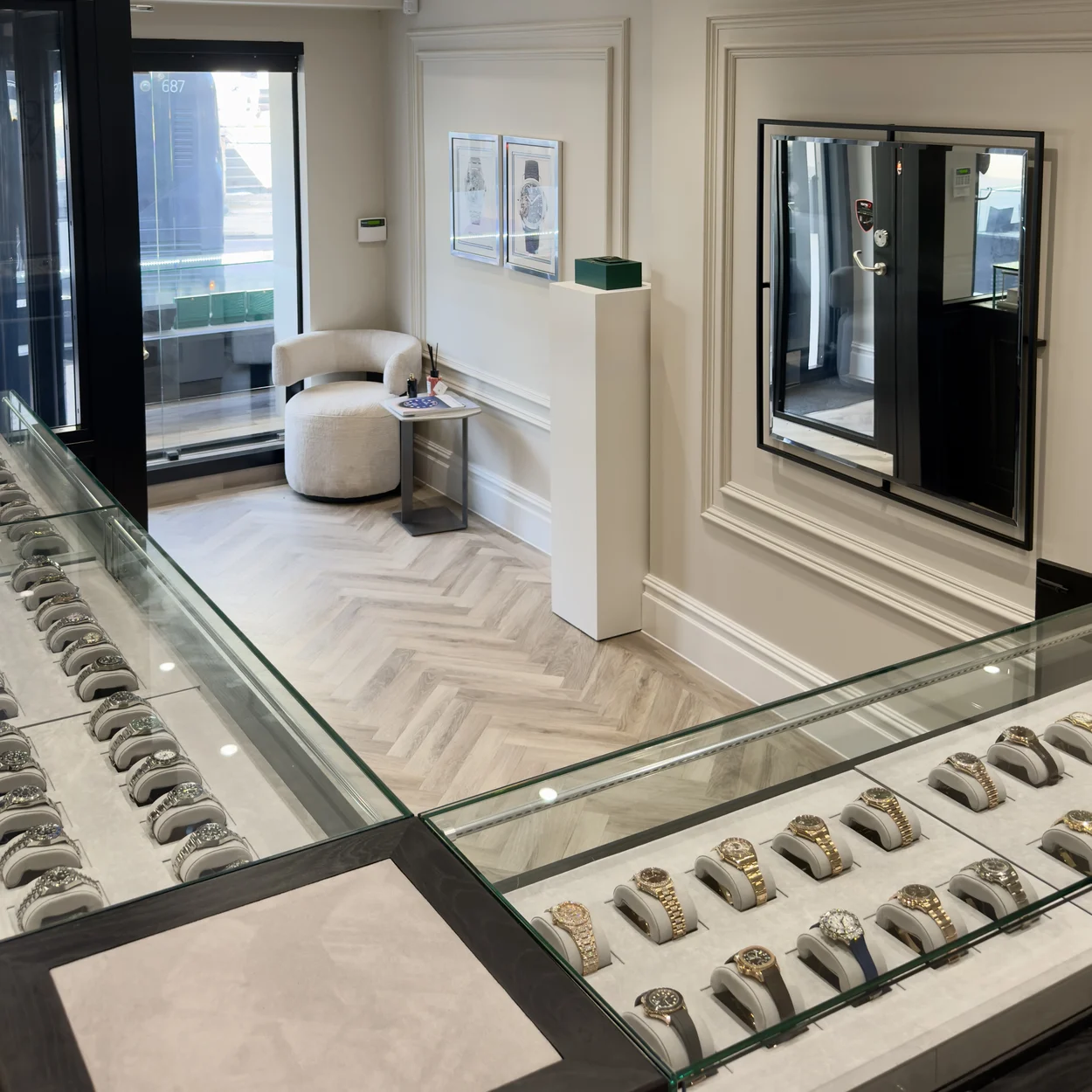 Showroom at Taylor Watches, Hatton Garden